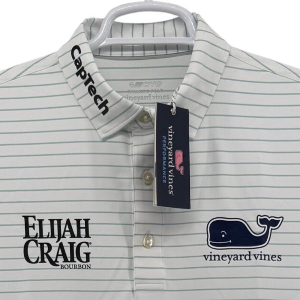 Vineyard Vines Mens Palmero Golf Polo White M NWT‎ PGA Tour Issue JT Poston